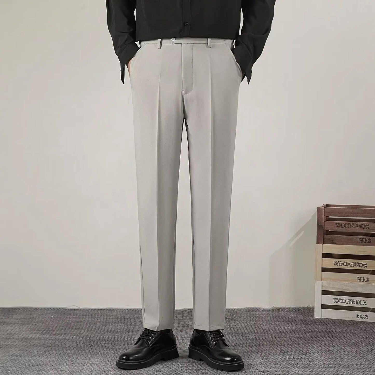 Men's Slim Fit Casual Trousers | Pencil Cut | Zipper Fly | Smart Casual | 8 Colors | Size 28-38