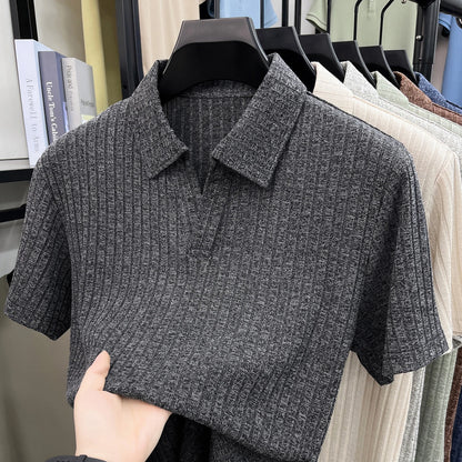 Men's Premium Knitted Polo Shirt — Skin-Friendly, Breathable, Casual Lapel Summer Top