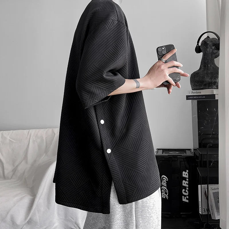 Men's Oversized Streetwear T-Shirt | Retro Hip Hop Loose Fit Round Neck Tee | M–XXXL