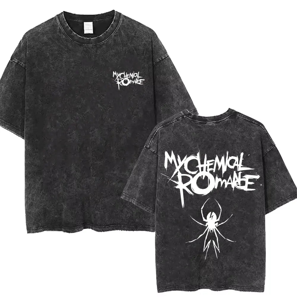 My Chemical Romance Oversized T-Shirt | Retro Washed Y2K Punk Graphic Tee for Men & Women