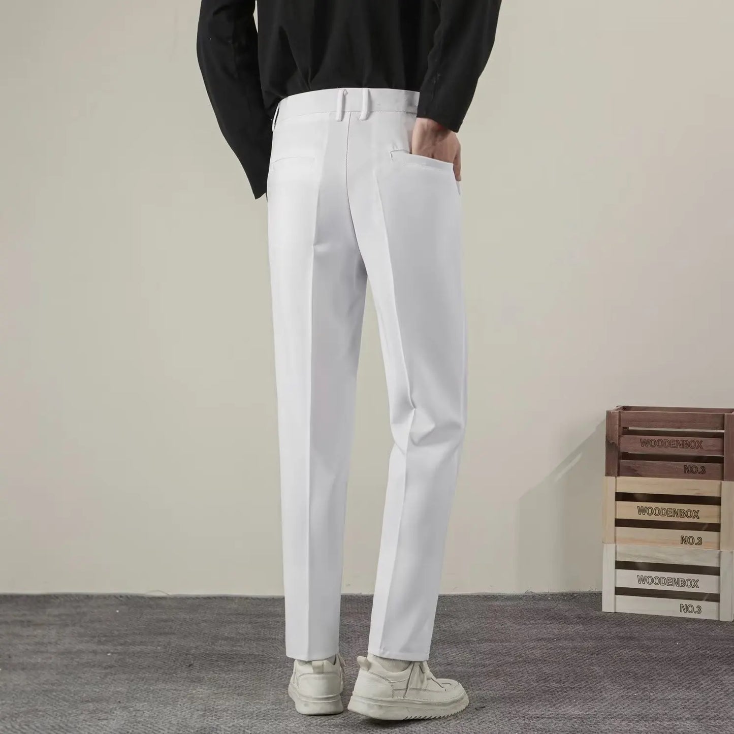 Men's Slim Fit Casual Trousers | Pencil Cut | Zipper Fly | Smart Casual | 8 Colors | Size 28-38