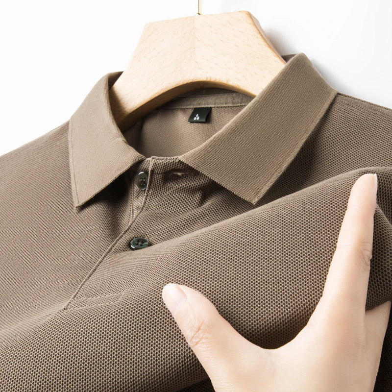 Luxora Men's 100% Cotton Polo Shirt — Breathable Lapel Tee for Golf, Sports & Smart Casual