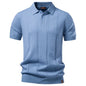 Men's Premium Stripe Golf Polo Shirt — Silk-Like Icy Touch, Breathable, Old Money Style