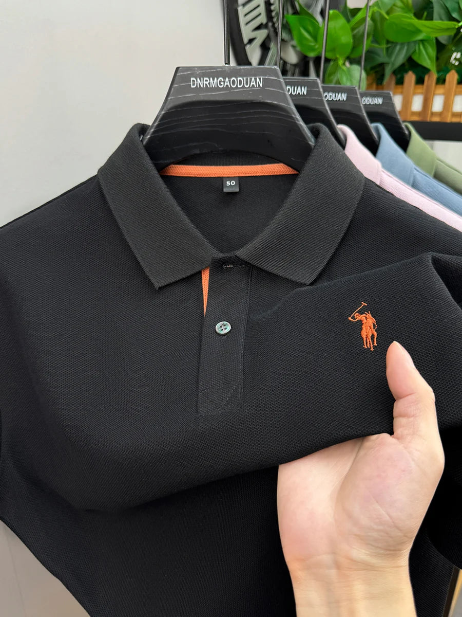 Luxora Premium 100% Pure Cotton Polo Shirt — Men's Embroidered Classic Tee