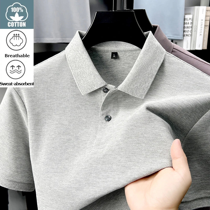 Luxora Men's 100% Cotton Polo Shirt — Anti-Pilling Breathable Tee | Golf, Sports & Business Casual | 19 Colors