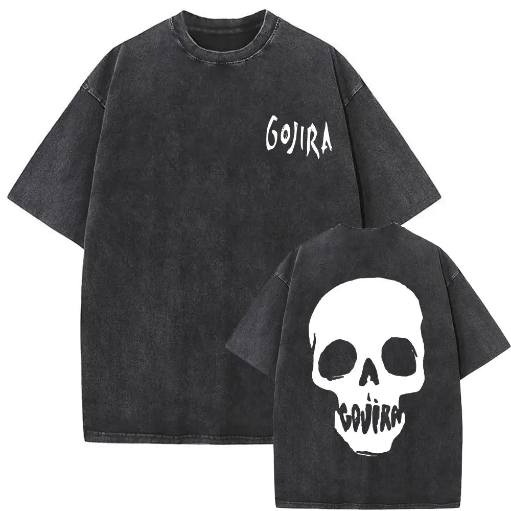 Unisex Washed Vintage Metal Band Graphic T-Shirt | Gojira "From Mars to Sirius" | Gothic Oversized Fit | Pure Cotton | Hip Hop Style | S-XXL