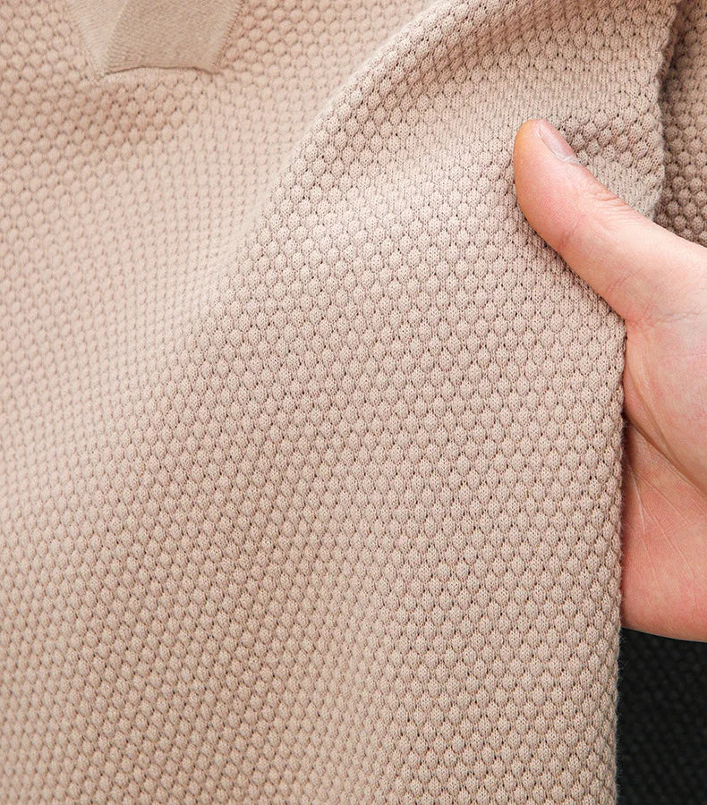Men's Premium 100% Cotton Lapel Polo Shirt — Knitted, Short Sleeve, Casual & Versatile Summer Top
