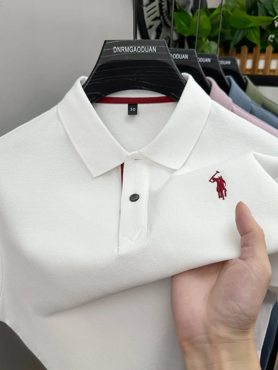 Luxora Premium 100% Pure Cotton Polo Shirt — Men's Embroidered Classic Tee