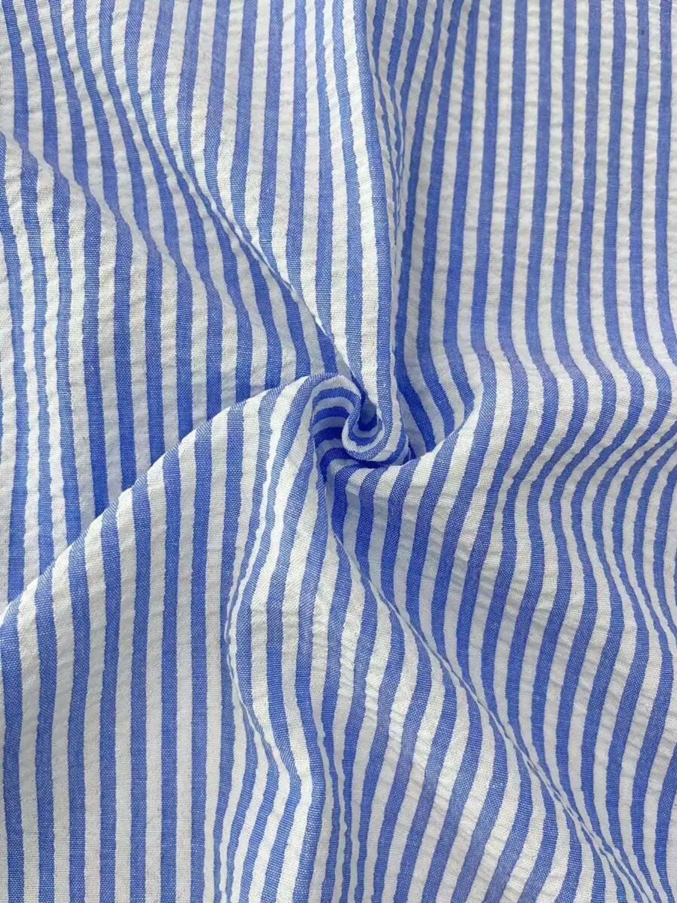 Men's Long Sleeve Striped Casual Shirt | Loose Fit | Single Breasted | Lightweight Polyester | 7 Colors | S-XXL | Spring & Autumn