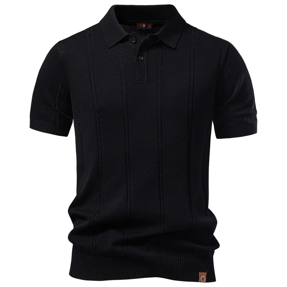 Men's Premium Stripe Golf Polo Shirt — Silk-Like Icy Touch, Breathable, Old Money Style
